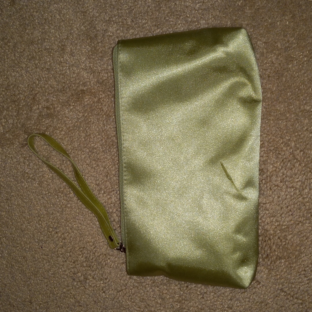 Lime Green Cosmetic Clutch Wristlet Bag